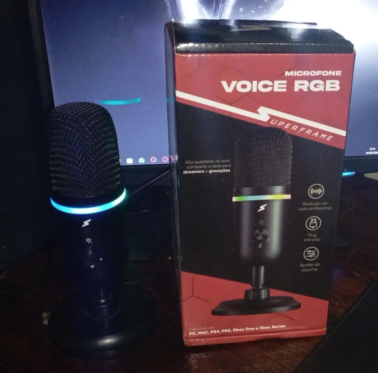 Microfone RGB superframe voice - Foto 4