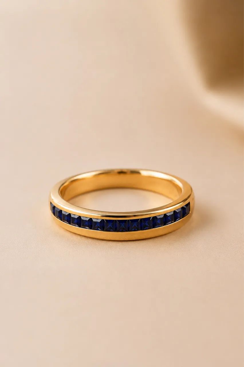 Anel Empty Blue em Ouro 18k 750