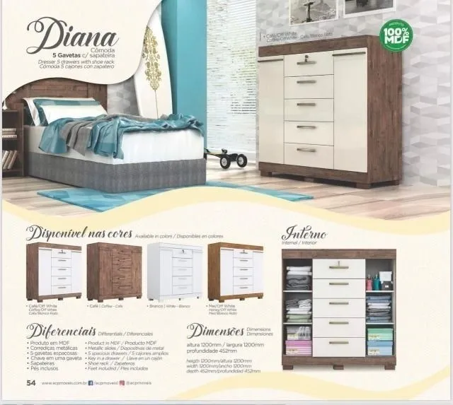Grande Promoção!!! Cômoda Diana ((100% MDF)) com Chave - Só R$629,00