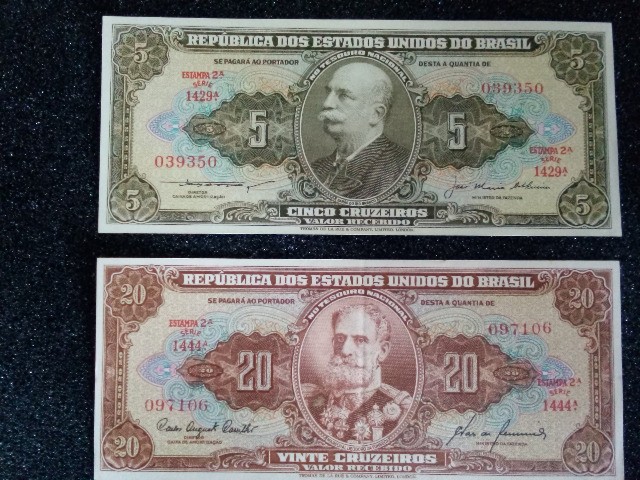 Cédulas Antigas - 5 e 20 Cruzeiros