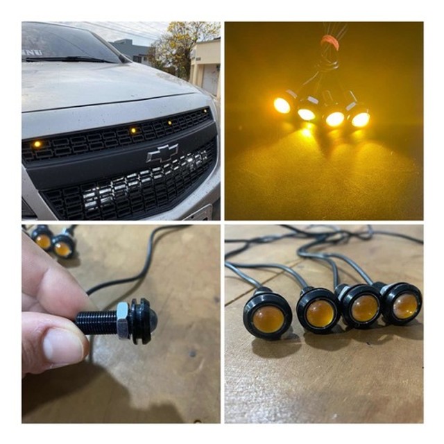 Kit 4 Luz De Grade Eagle Eye Drl Laranja 3w 12v Prova D'água - Importado - Foto 3
