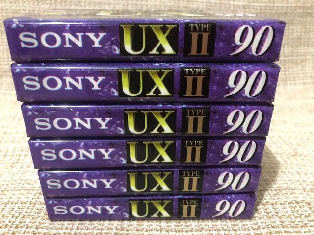 Lote com 6 fitas K7 Sony UX 90 type II (lacrados)