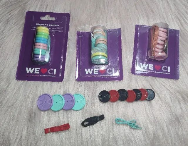 Discos + elásticos para caderno inteligente.
