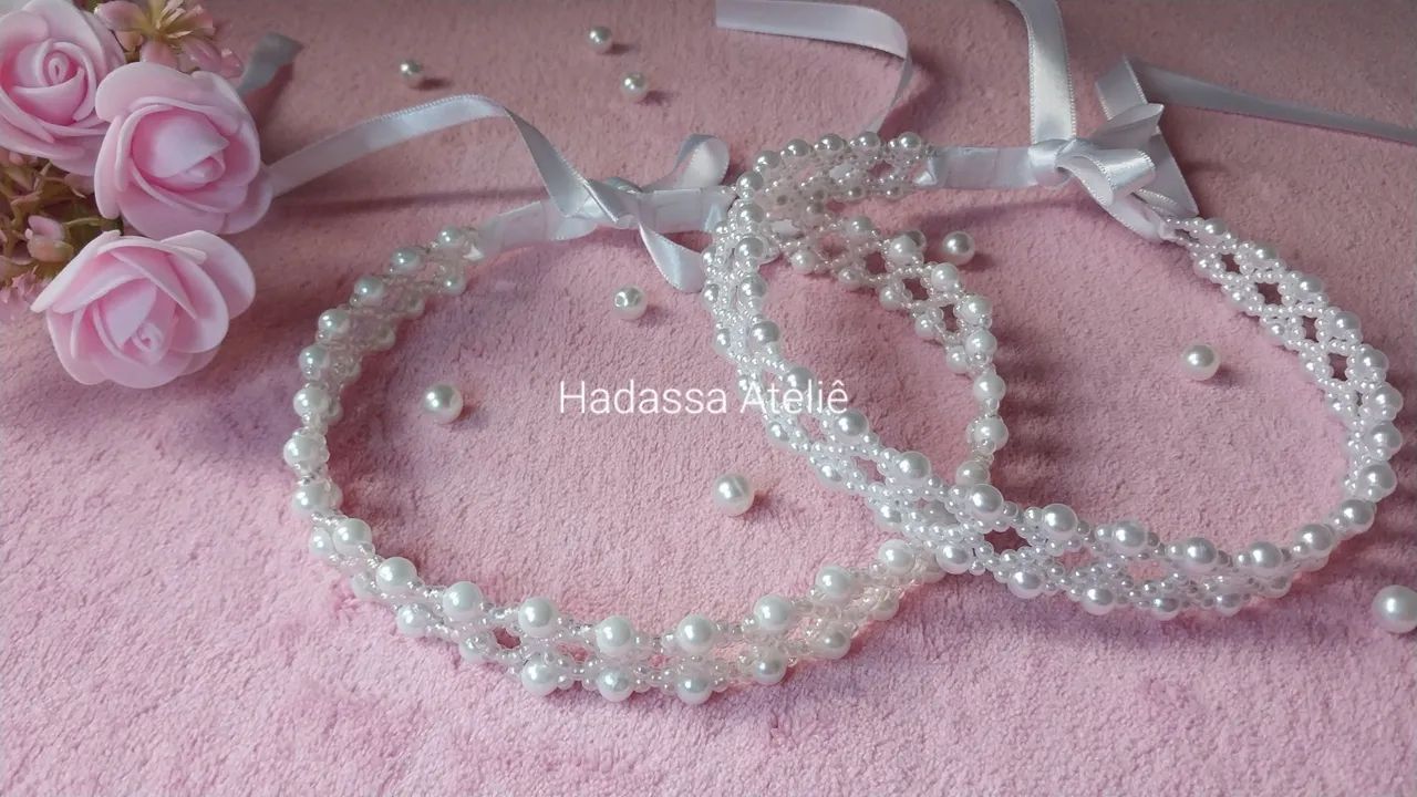 Headband Pérolas Noiva Daminha Debutante - Foto 2