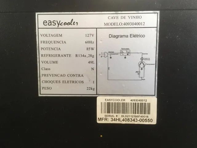 Adega Climatizada Easycooler / 16 Garrafas (com Compressor