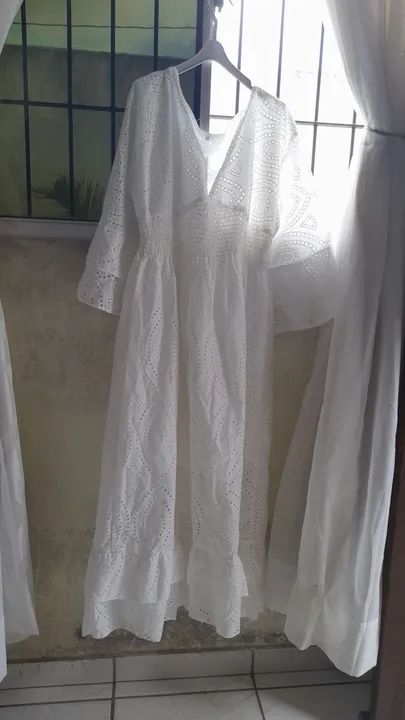 Vestido se lese bordado branco(M-42) - Foto 5