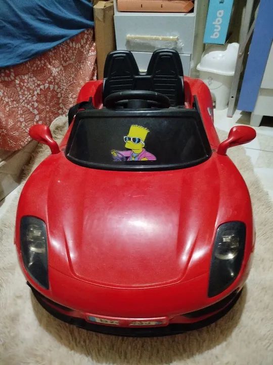 Carrinho Elétrico Infantil Vermelho com controle remoto funcionando direitinho. - Foto 2