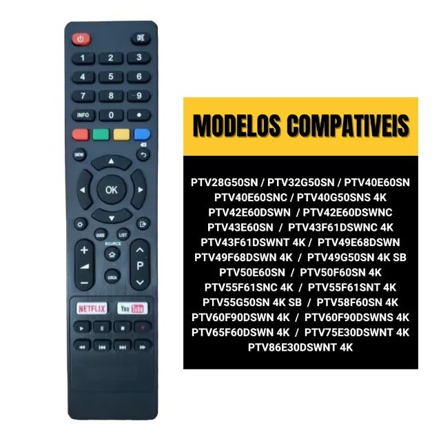 Controle Remoto Smart Tv 4k Philco Britania - Novo - Foto 2