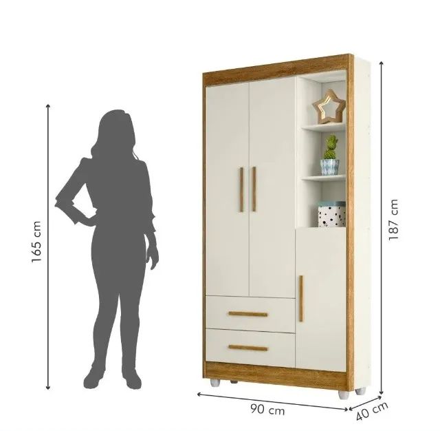 Kit Completo Dormitório Infantil - Roupeiro / Berço / Colchão / Cômoda. Entregamos. - Foto 3