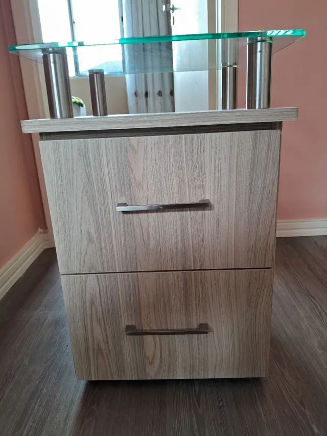 Mesa de Cabeceira MDF 2 Gavetas - Foto 2