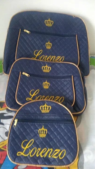 Kit com 3 tamanhos de Bolsa forrada 