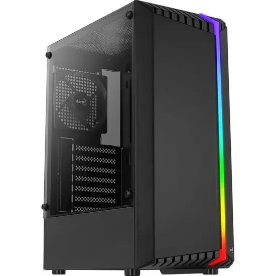 Gabinete Gamer Aerocool Bionic Black Com Led Rgb Frontal *Com 1 Fan Sem Led* - WZetta - Foto 3