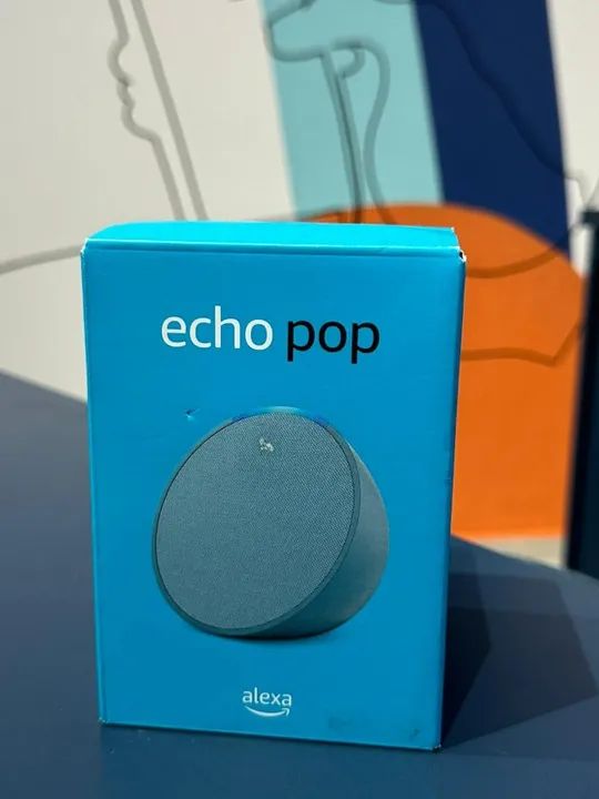 Alexa Smart Speaker Echo Pop Compacto com Som Envolvente - Azul - Foto 2