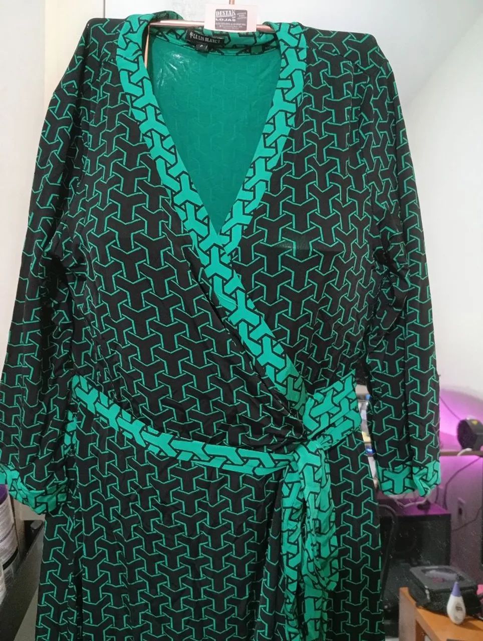 Vestido Envelope Estampado lê Lis Blanc malha pessada  - Foto 3