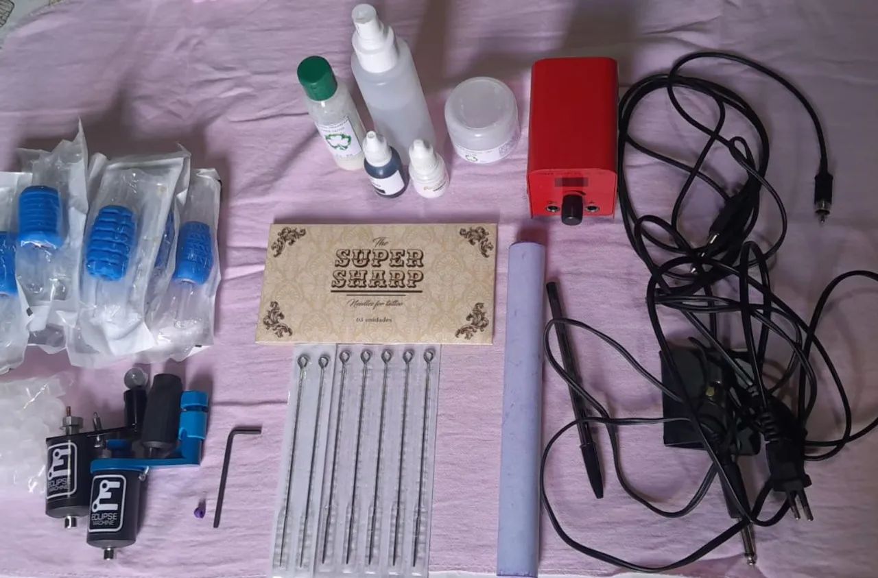 Kit de tatuagem completo profissional