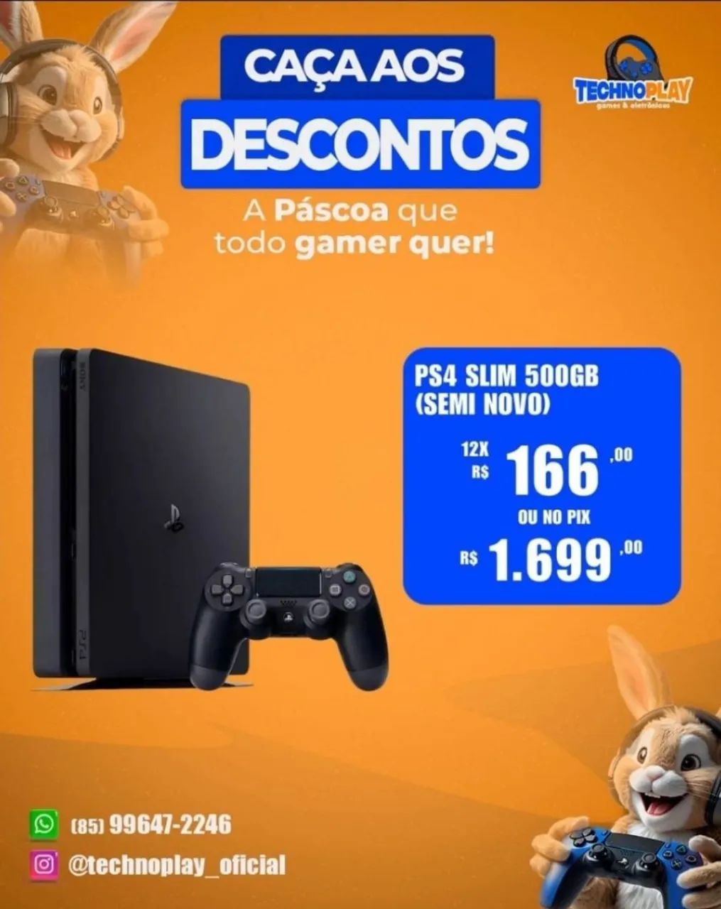 PS4 Slim 500GB Semi Novo - GARANTIA - LOJA FISICA