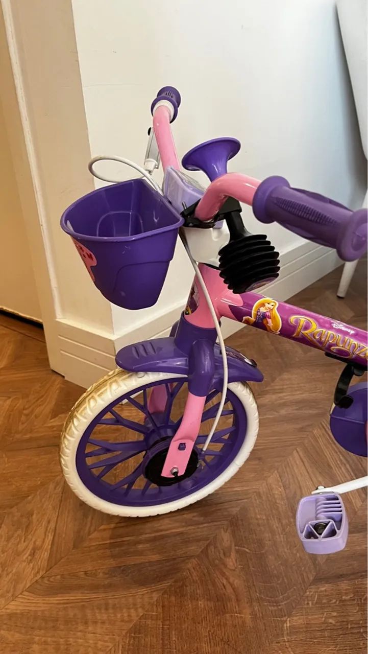 Bicicleta Infantil 12 Polegadas - Princesa Rapunzel Usada - Foto 2