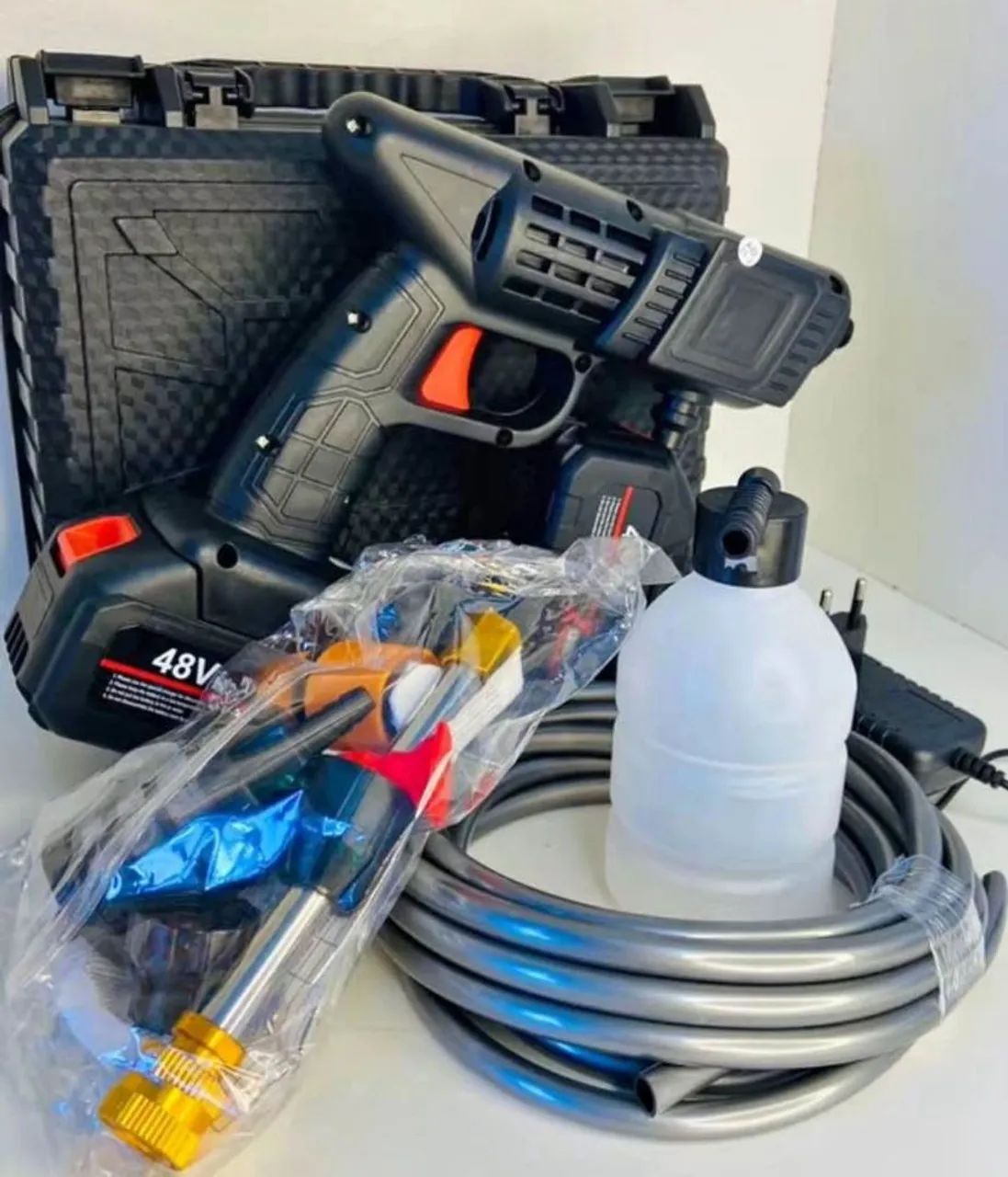 Portable High-Pressure Washer with Two Batteries