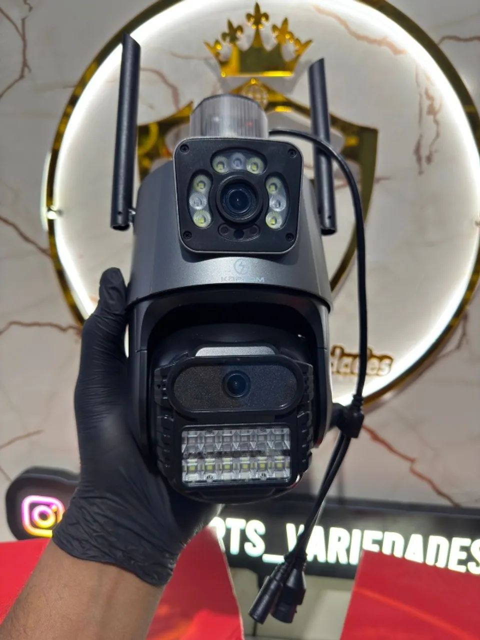 camera segurança wifi dupla imagem com sirene - Foto 3