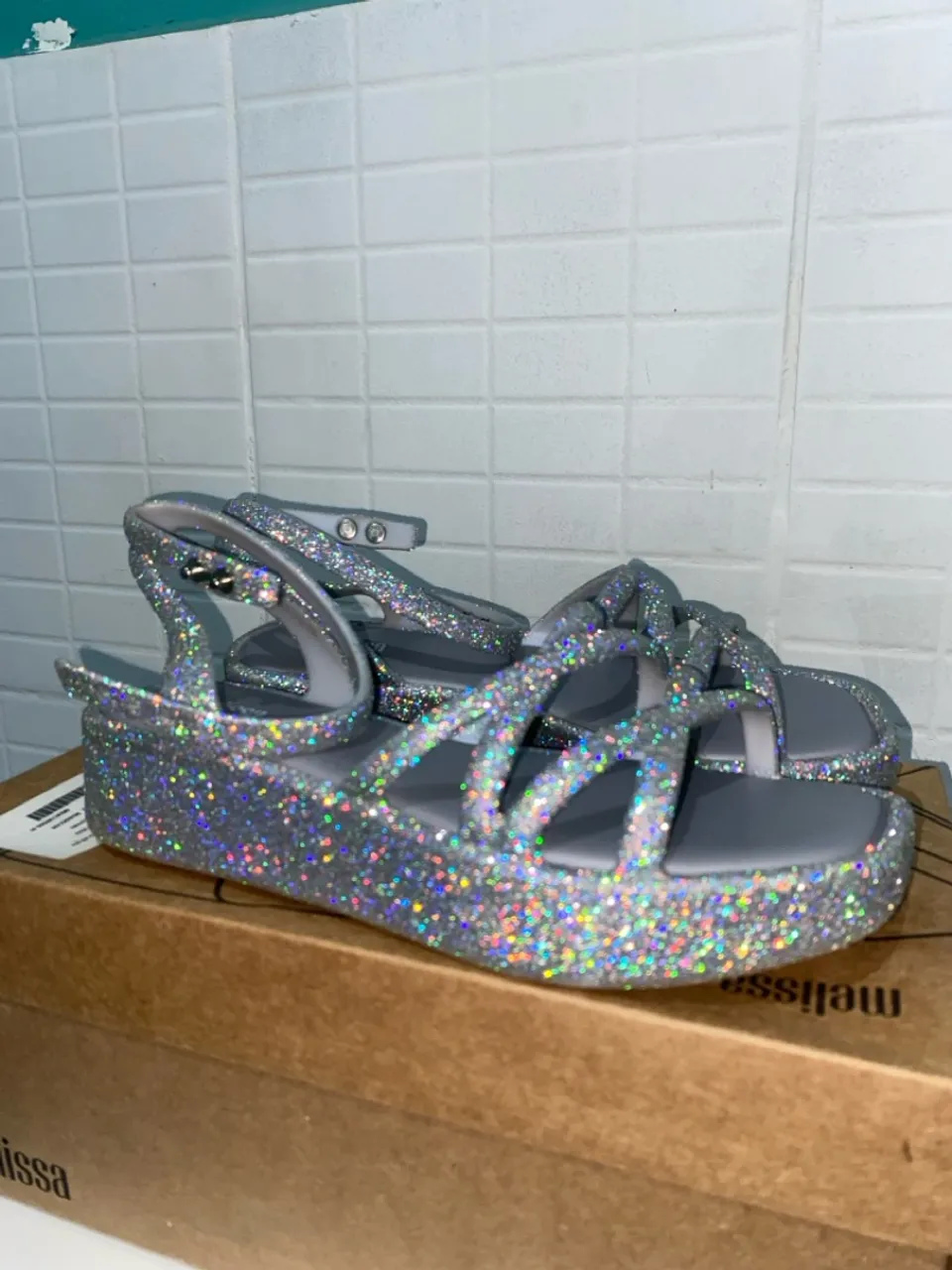 Sandália Melissa Glitter Prata