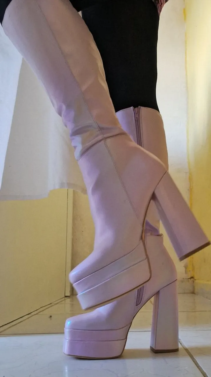 Bota Plataforma Rosa