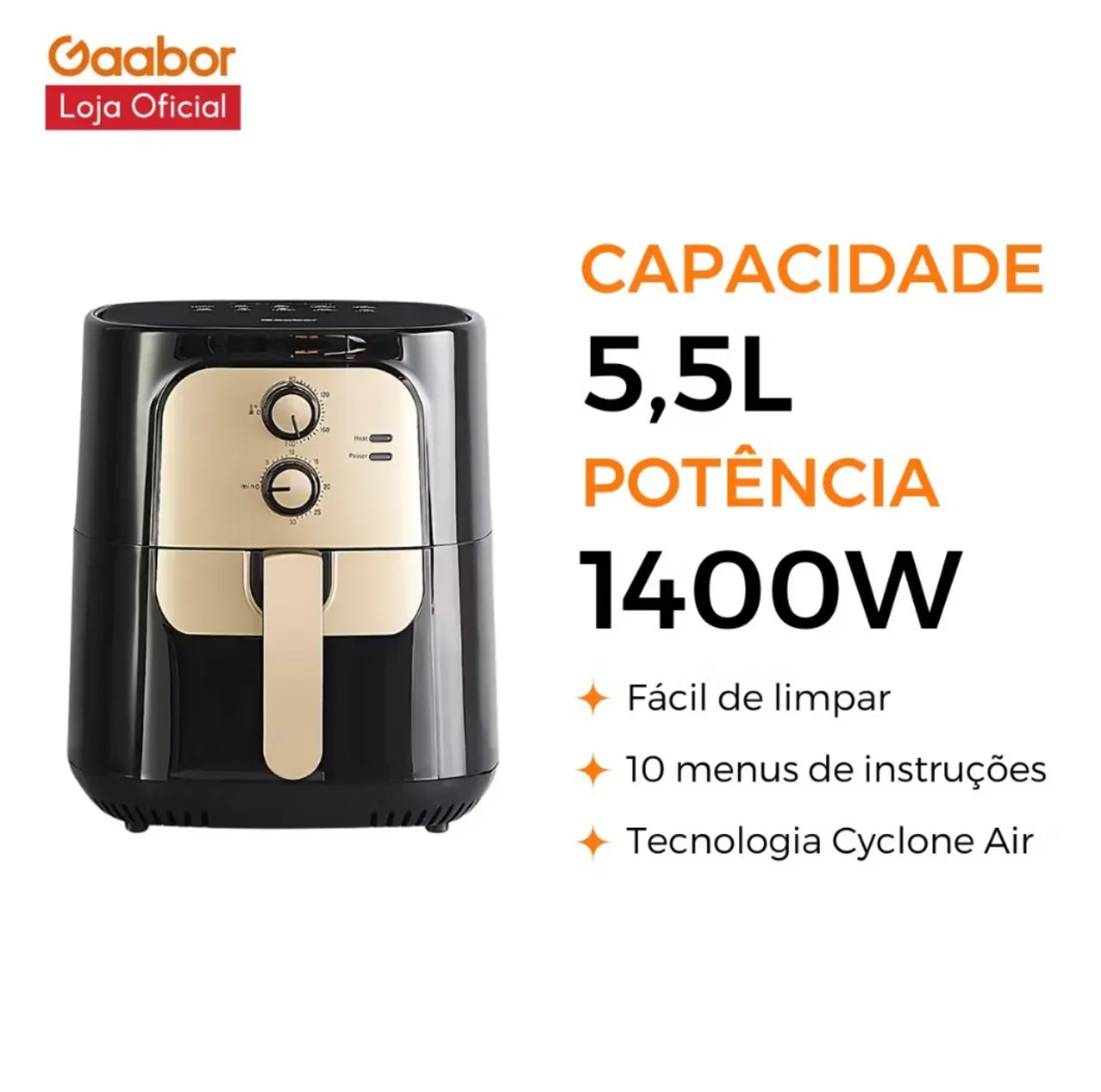 Fritadeira Elétrica 5,5L 1400W - Cozinha Mais Prática