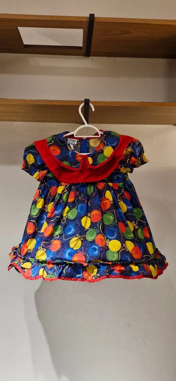 Vestido Infantil Festa Balões Coloridos