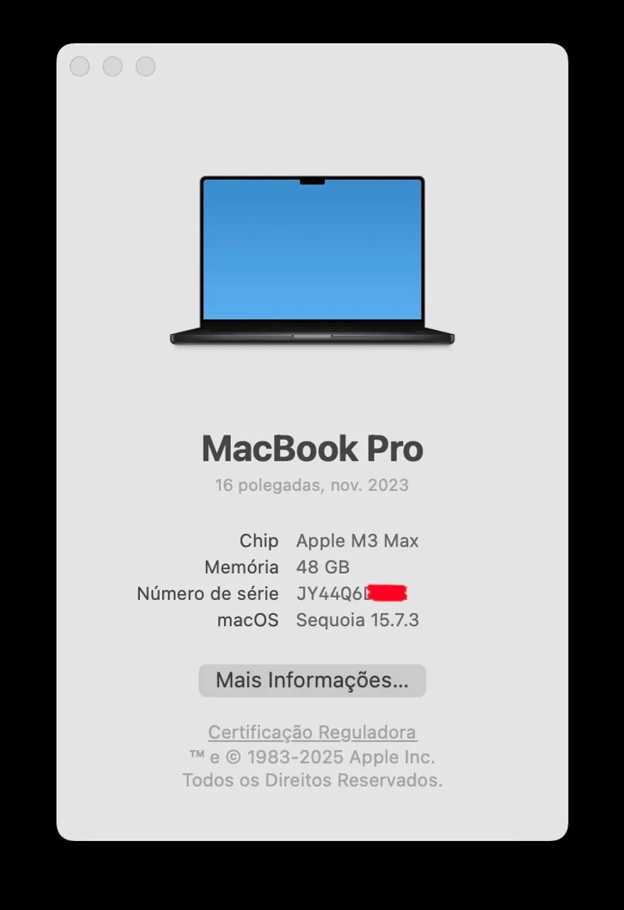 Macbook pro 16 polegadas m3 max 48gb / 1tb apenas 1 ciclo AppleCare+ até 23/11/2026 ( 48 ) - Foto 6