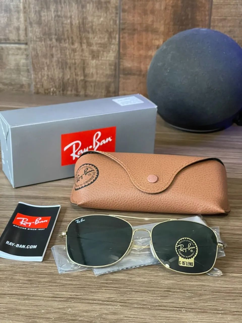 Óculos de Sol Ray-Ban Ouro  - Foto 4