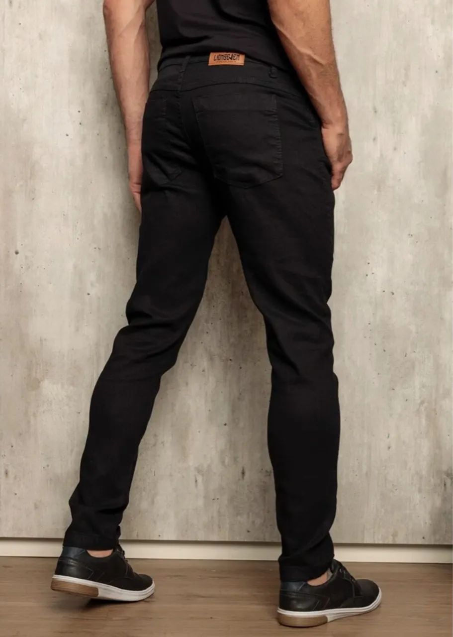 Calça Jeans 36 ao 46 Preta Masculina  - Foto 2