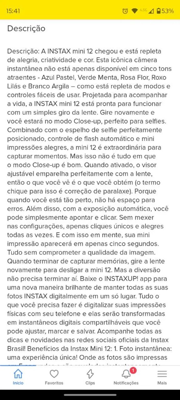 Câmera Instantânea Instax Mini 12 Azul Fujifilm - Foto 2