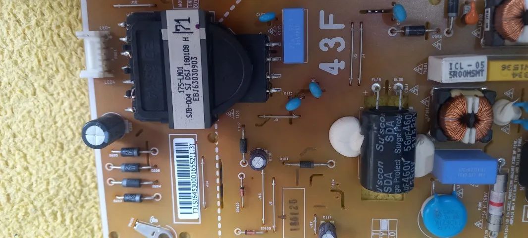 Placa Fonte Para Tv 43lj5500 Eax67486801(1.0) Lgp43dj-17f1 (Usado)