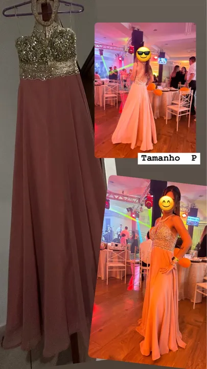 Vestido de formatura Longo Rosa