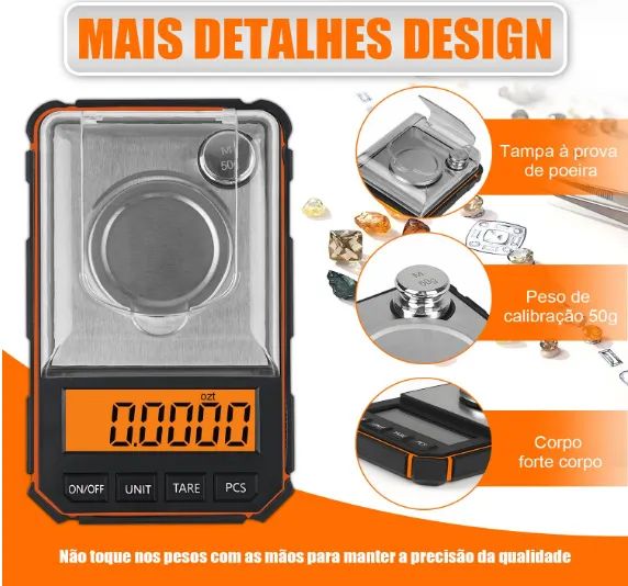 Balança de Alta Precisão Digital 0.001G a 50G - Foto 3