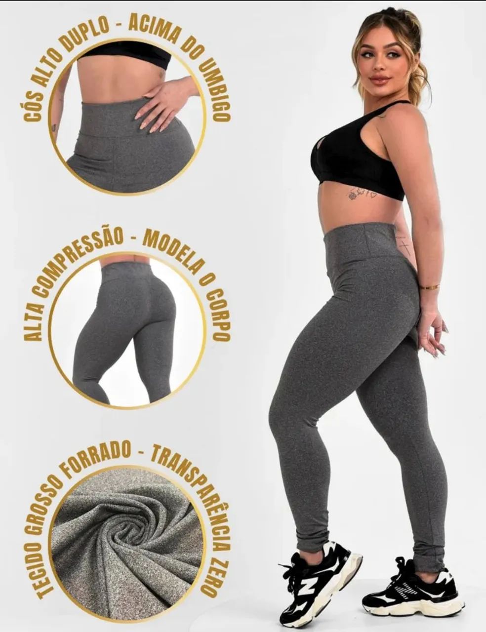 Legging cós alto - Alta compressão - Modela o corpo - Foto 2