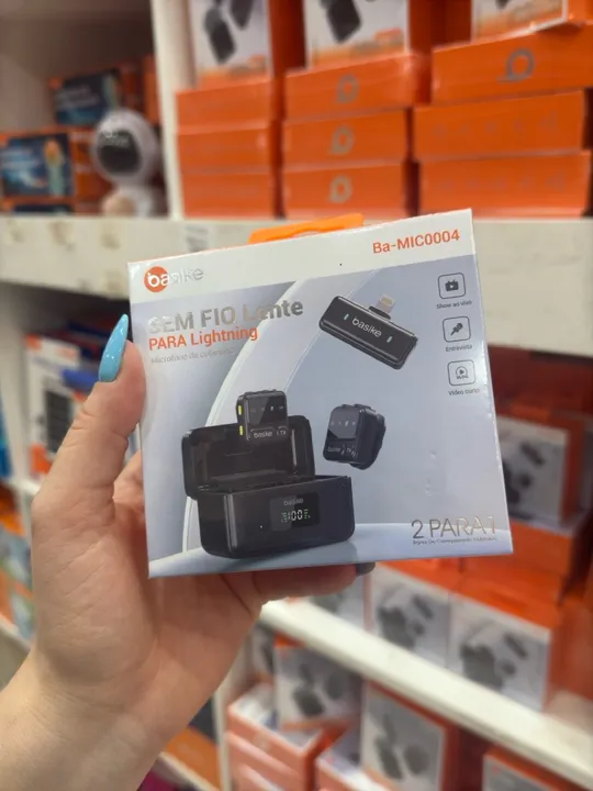 Microfone Sem Fio para Celular - Lightning - 2 Microfones