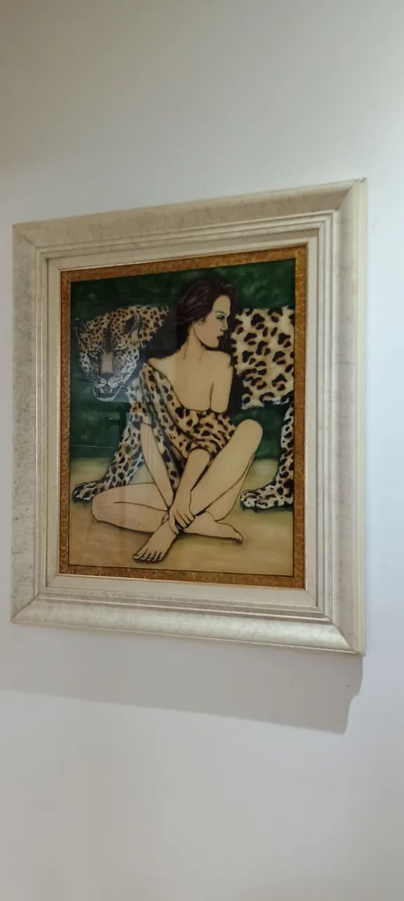 Quadro pintado a mão, moldura e vidro - Foto 3