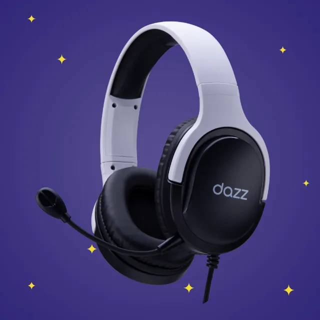 Headset Gamer Dazz HR 6148, P2 e P3, Preto e Branco