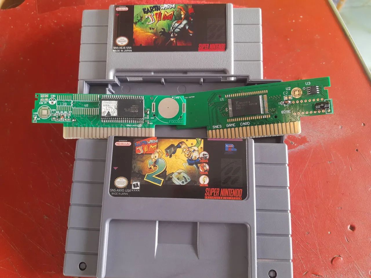 Lote Earthworm Jim e Earthworm Jim 2 - Super Nintendo repro nova chipada. - Foto 2