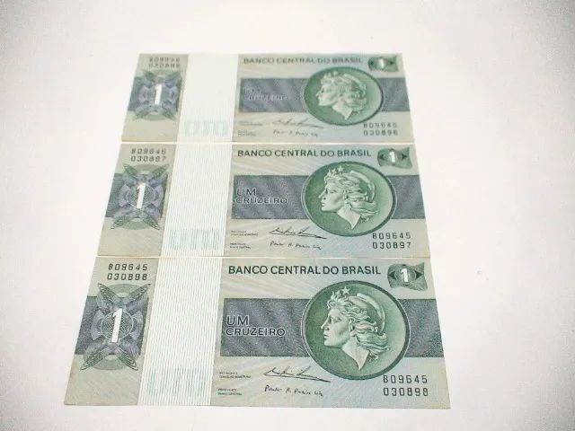 Cedula de 1 Cruzeiro-3 Notas em Sequencia
