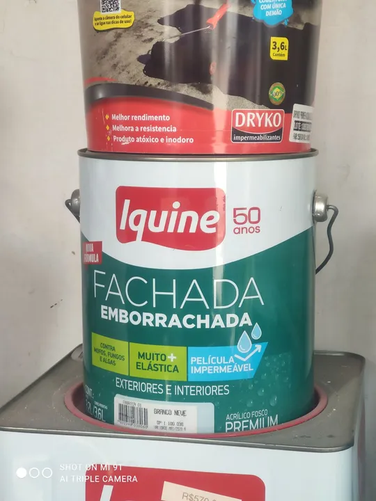 Tinta Iquine Fachada Emborrachada 50 Anos - Branco Neve