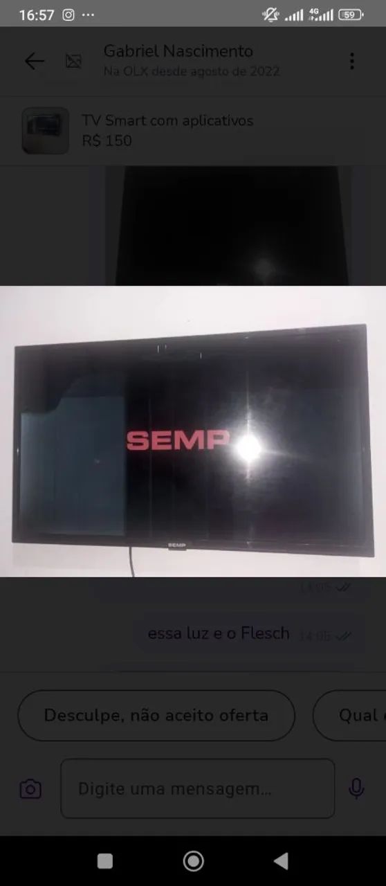 TV SHARP com defeito na tela - Para conserto ou peças - Foto 2