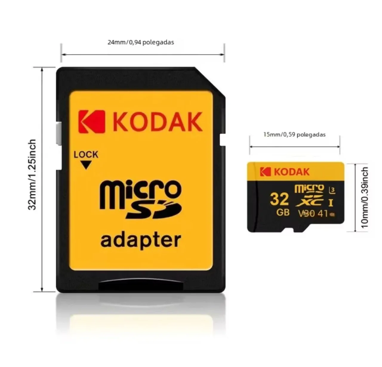 Cartão de Memória Micro SD 32GB Kodak V30 classe 10