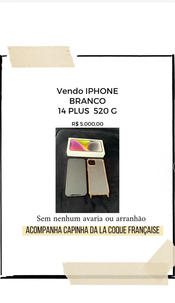 I PHONE BRANCO 14 PLUS 520