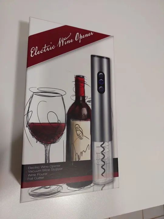 Kit Abridor de Vinho Elétrico - Novo - Facilidade e praticidade!