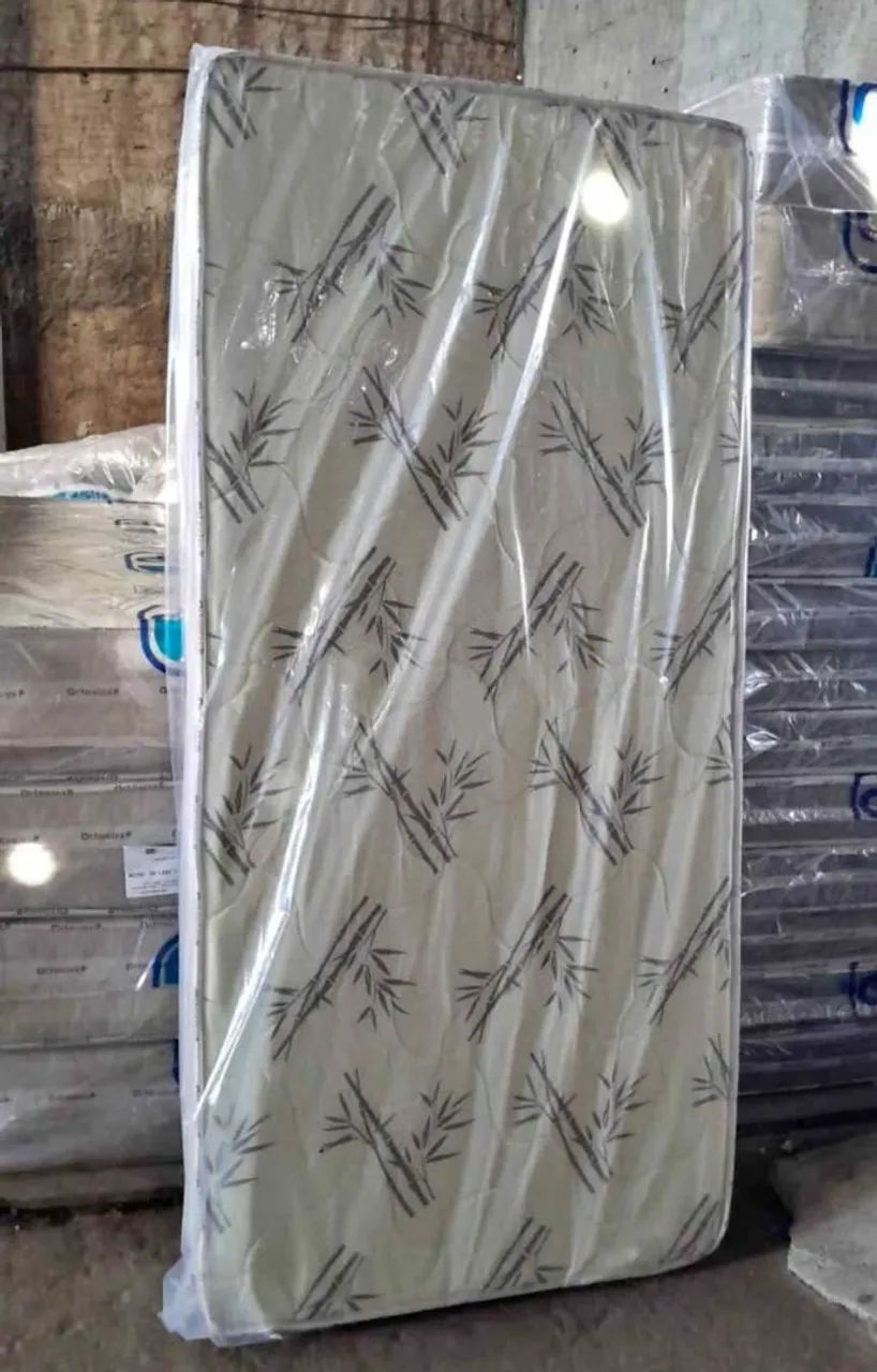  Colchão Solteiro Embalado com Design Bamboo