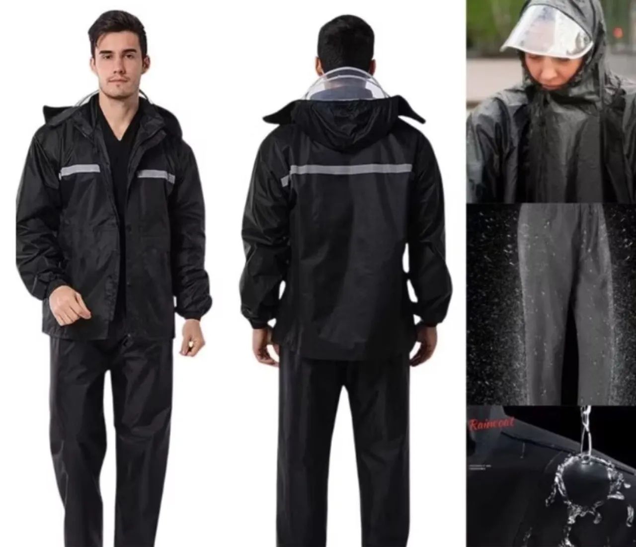 Capa de chuva para motoboy motoqueiro jaqueta e calça impermeável  - Foto 4