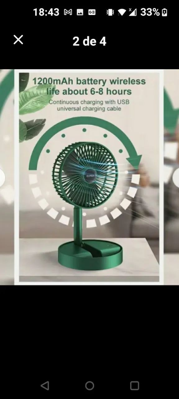 Mini ventilador USB novo na caixa a pronta entrega  - Foto 2