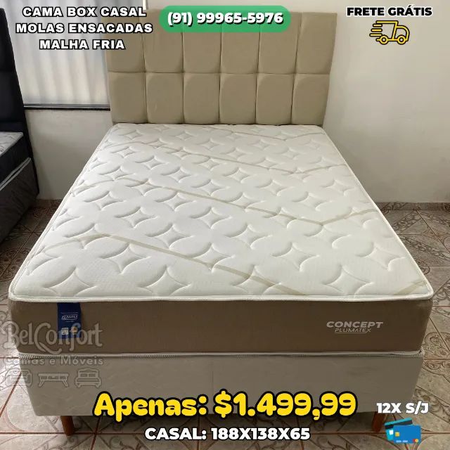 Cama Box Casal Molas Enscadas Concept 
