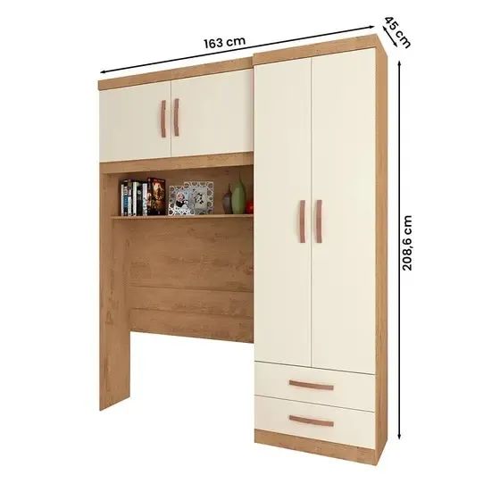 Guarda Roupa Parana 4 Portas e 2 Gavetas p  Cama Solteiro Novo entregamos - Foto 3